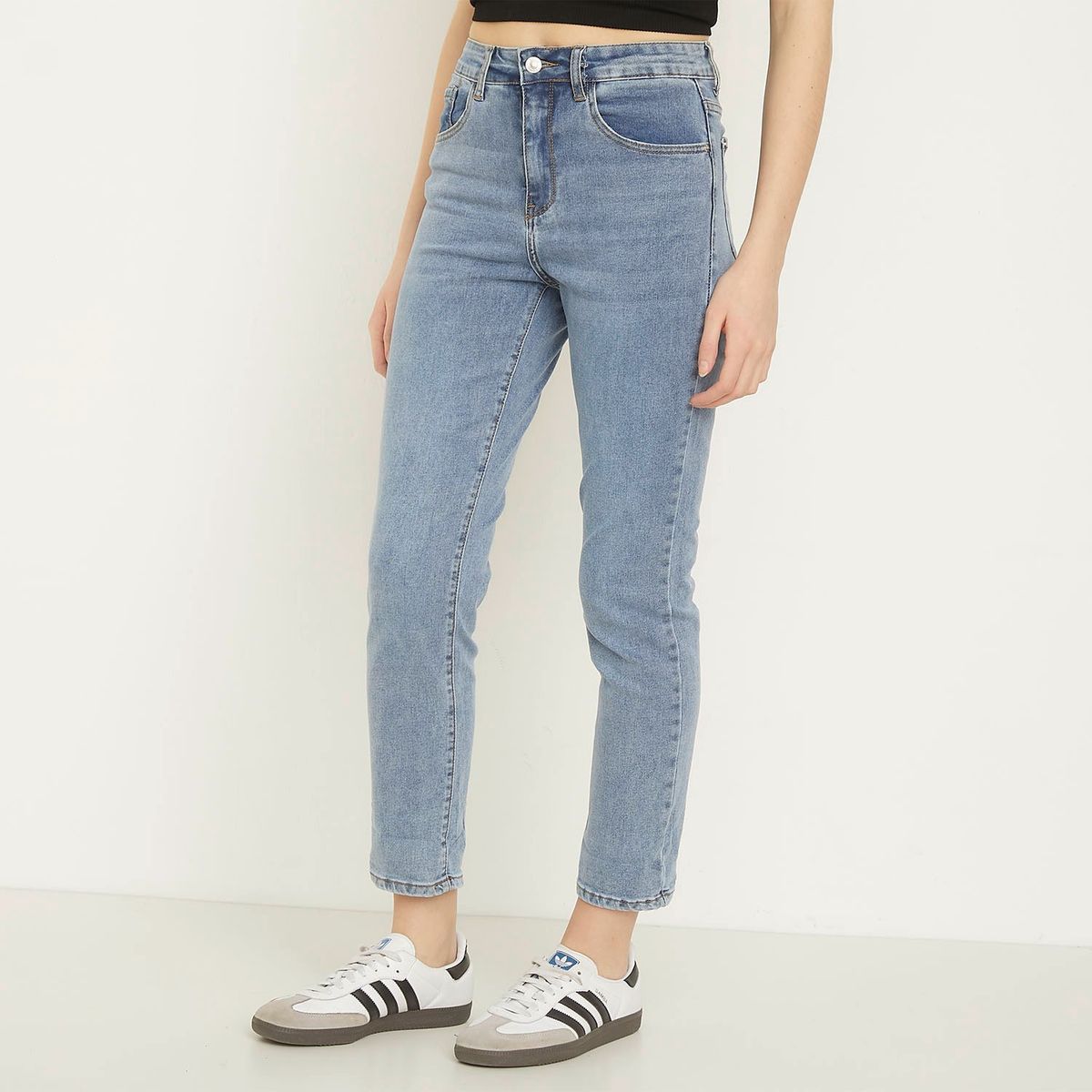 SYBILLA - Jeans Straight Tiro Alto Mujer Sybilla