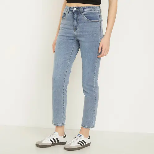 SYBILLA - Jeans Mom Alto Mujer Denim Casual