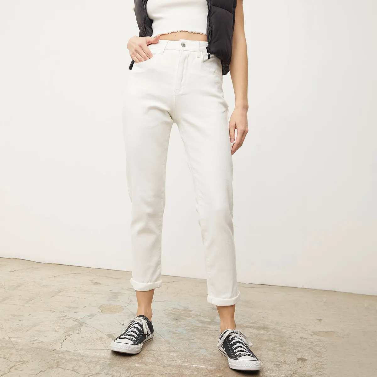 SYBILLA - Jeans Mom Tiro Alto Mujer Sybilla