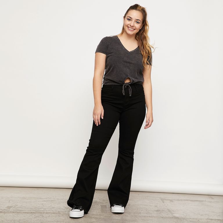 Jeans Flare Tiro Alto Mujer