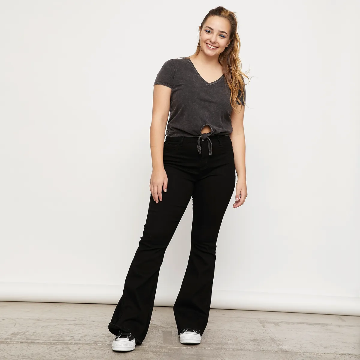 SYBILLA - Jeans Flare Tiro Alto Mujer Sybilla