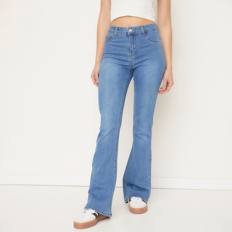 Jeans Flare Tiro Alto Mujer