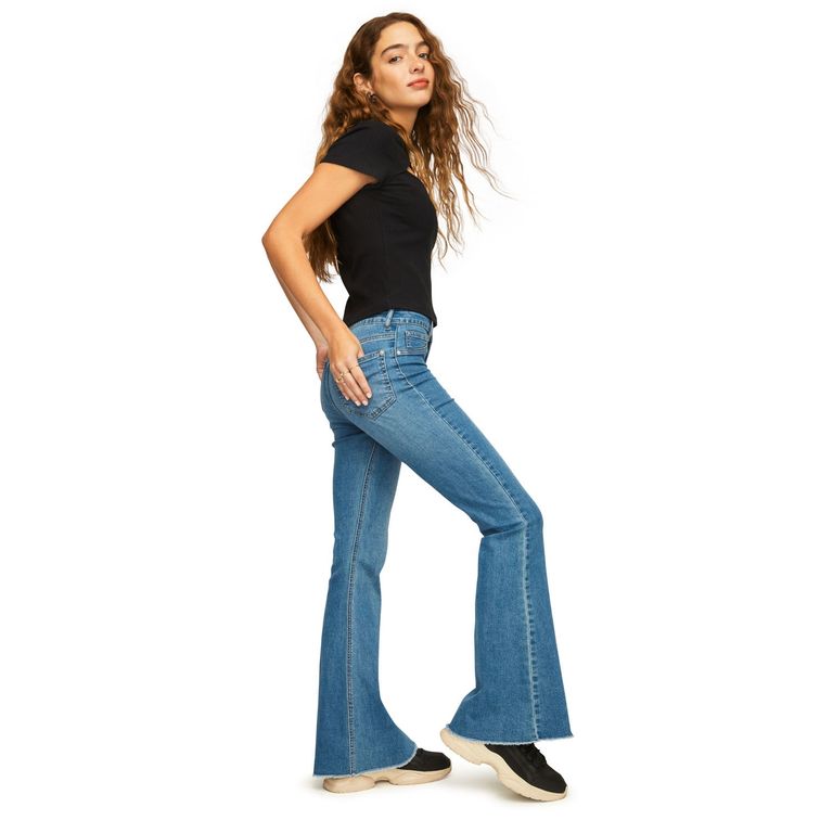 Jeans Flare Tiro Alto Mujer