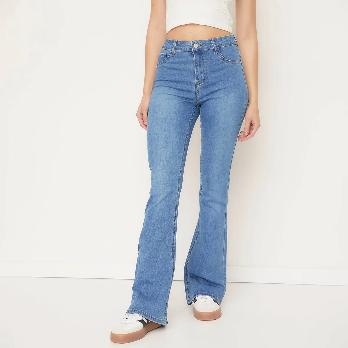 SYBILLA - Jeans Flare Tiro Alto Mujer Sybilla