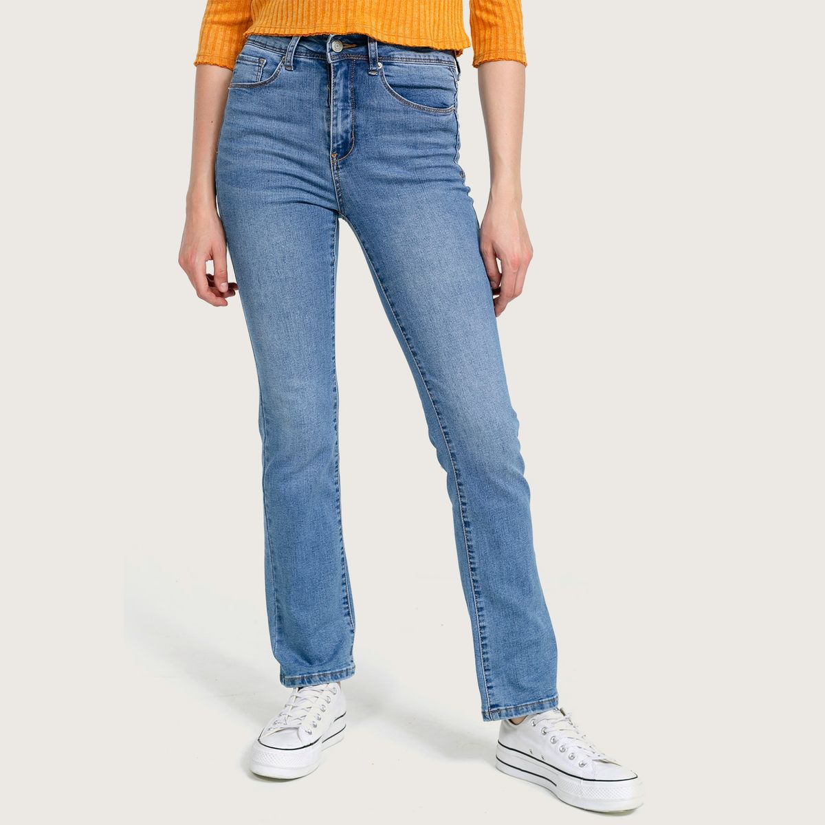 SYBILLA - Sybilla Jeans Straight Tiro Alto Denim Mujer
