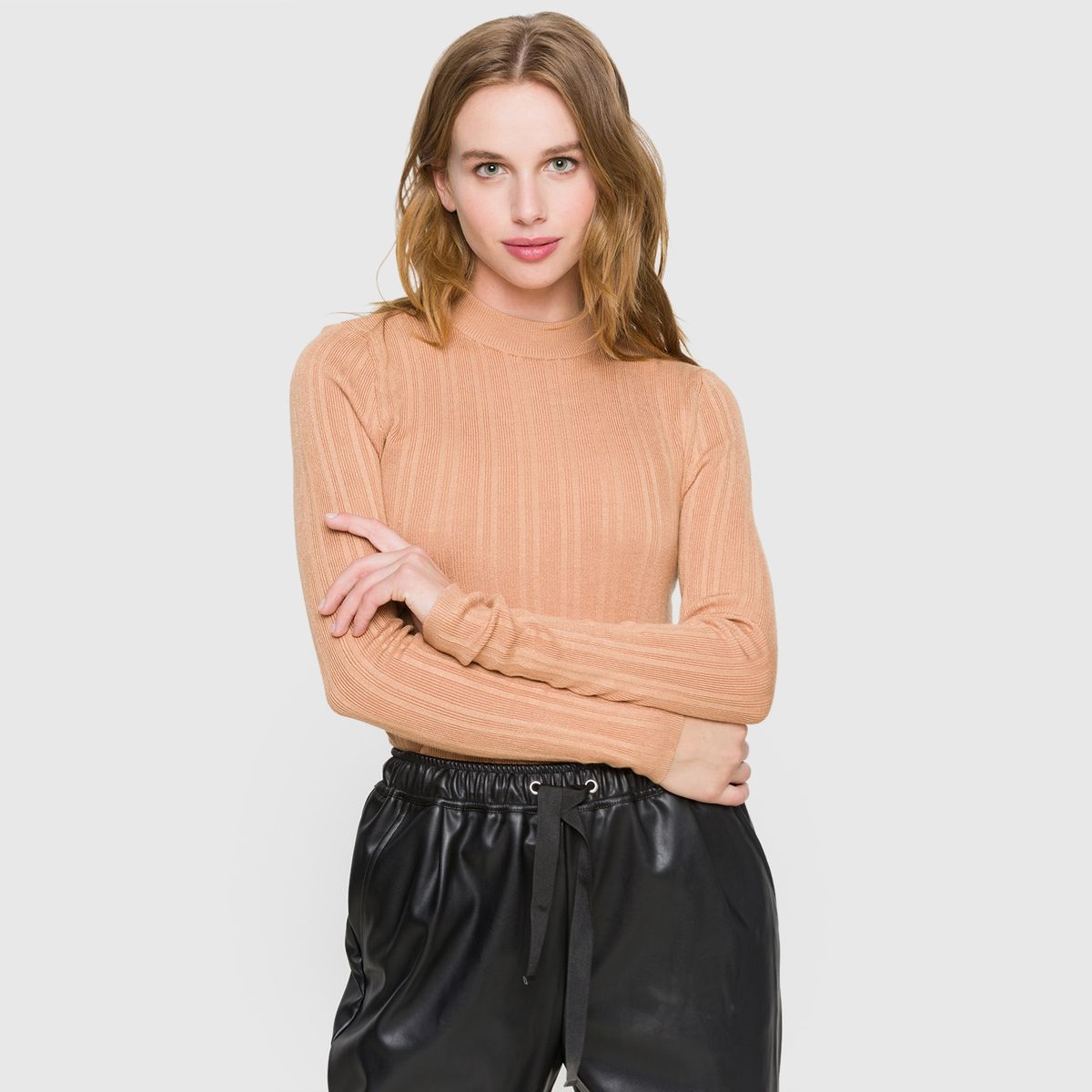 SYBILLA - Sweater Manga Larga Cuello Alto Mujer Sybilla