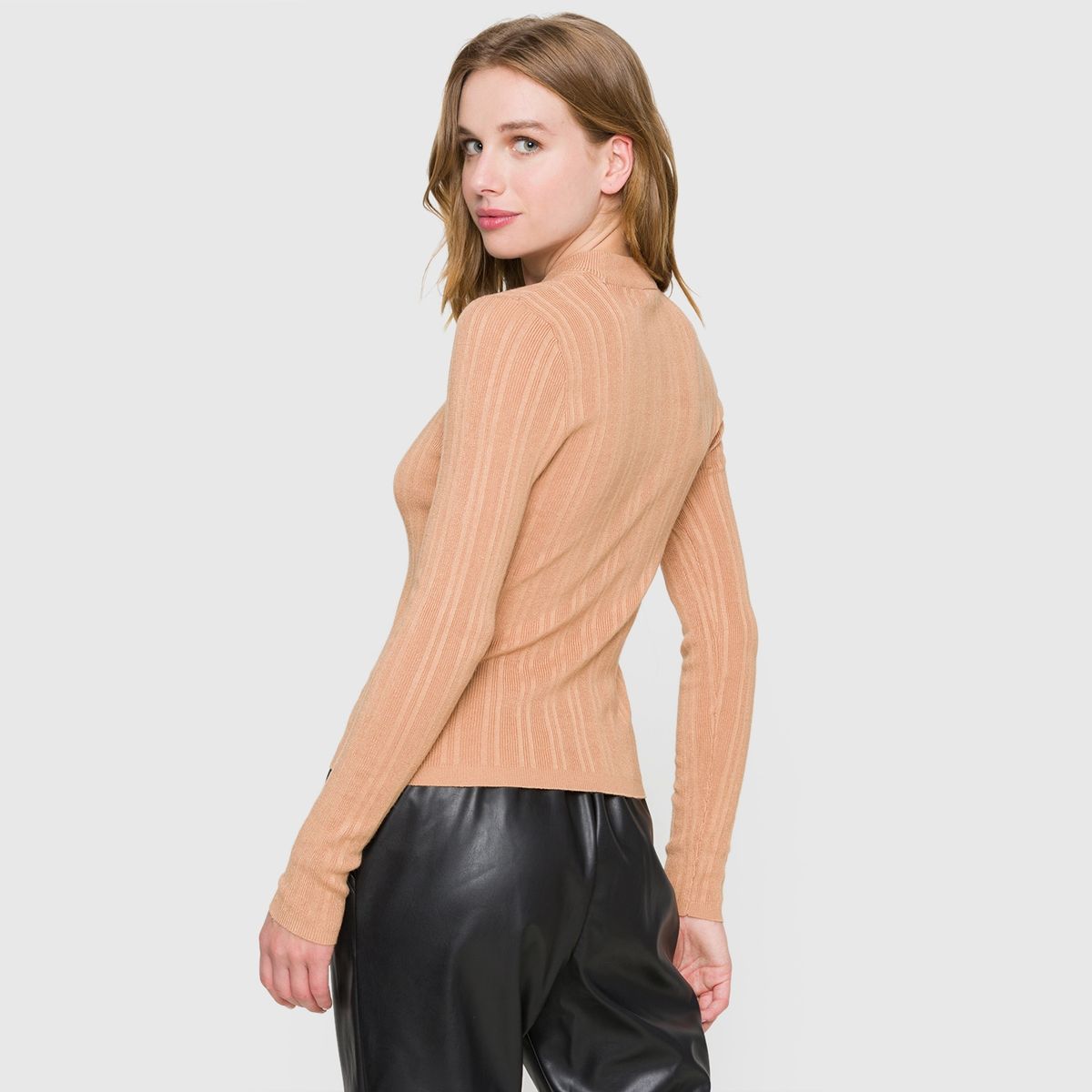 SYBILLA - Sweater Manga Larga Cuello Alto Mujer Sybilla