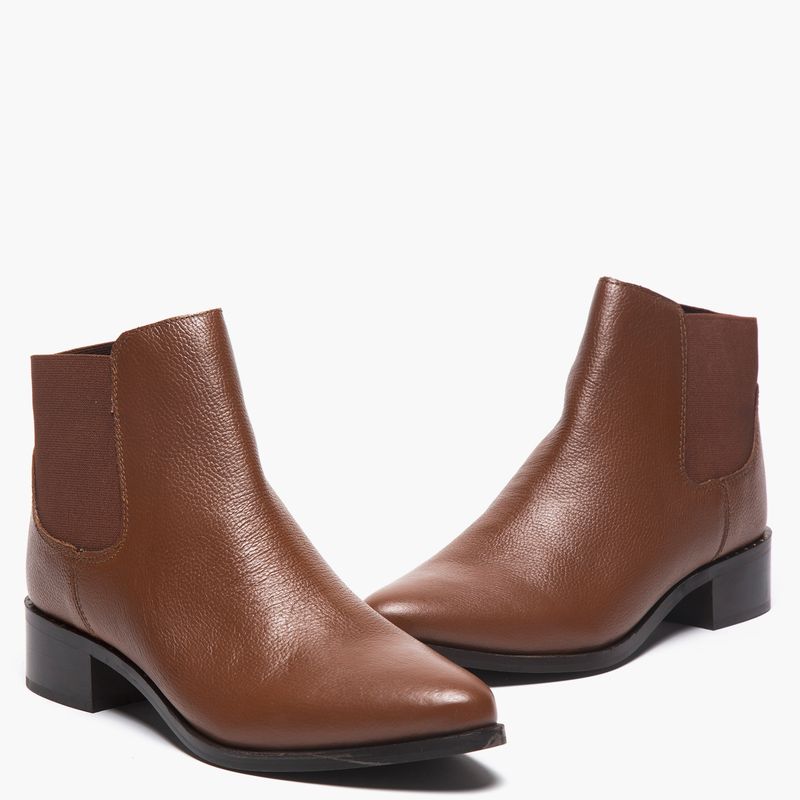 BASEMENT - Botín Mujer Cuero Beige