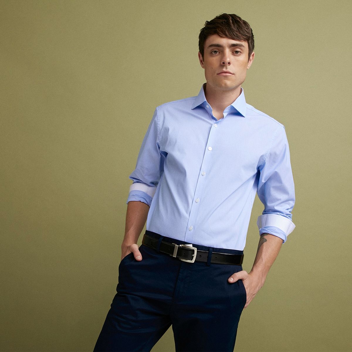 BASEMENT - Camisas De Vestir Formal Algodón Hombre Basement