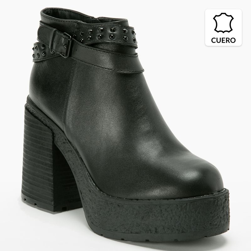 AMERICANINO - Botín Cuero Mujer Negro