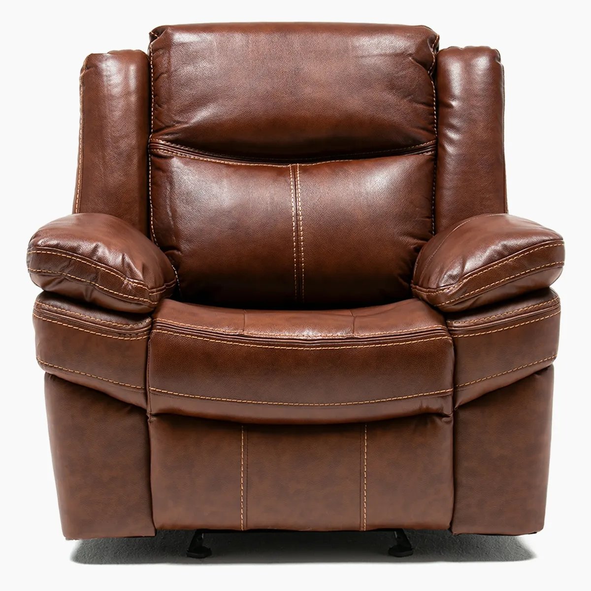 BASEMENT HOME - Sillón Berger Kanye Reclinable Cuero Marrón Basement Home