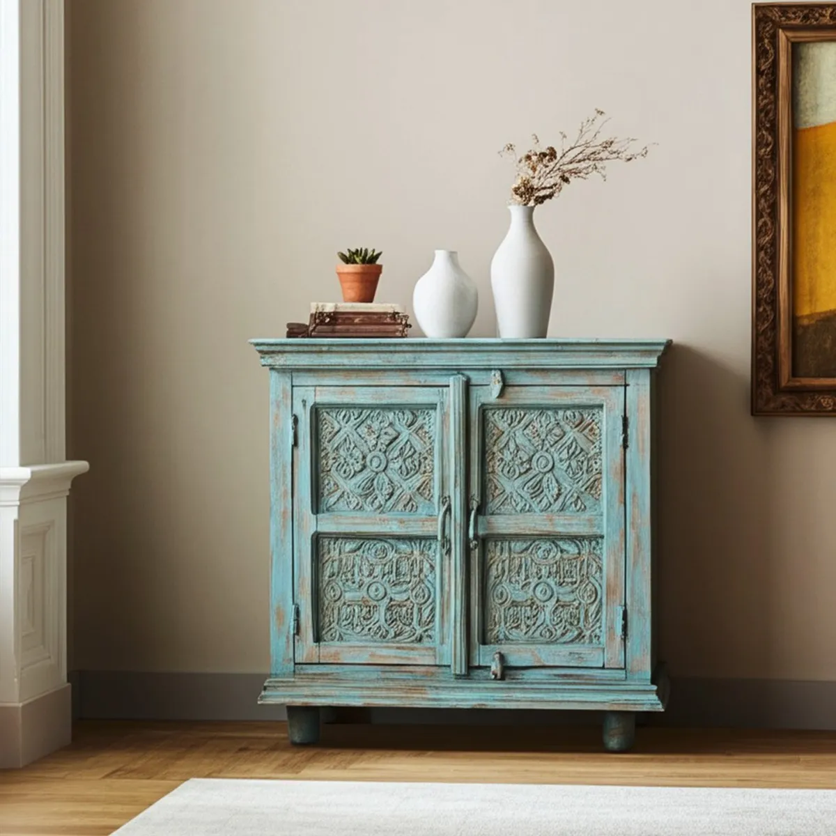 ROBERTA ALLEN - Buffet 2 Puertas Turquesa Rústico Roberta Allen