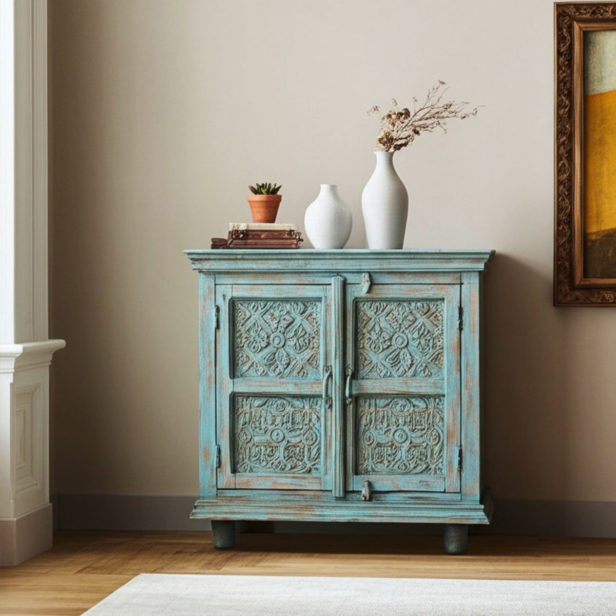 ROBERTA ALLEN - Buffet 2 Puertas Turquesa Rústico Roberta Allen