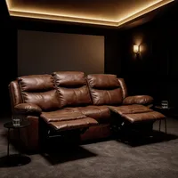 Sillón Berger Kanye 3 Cuerpos Cuero Marrón