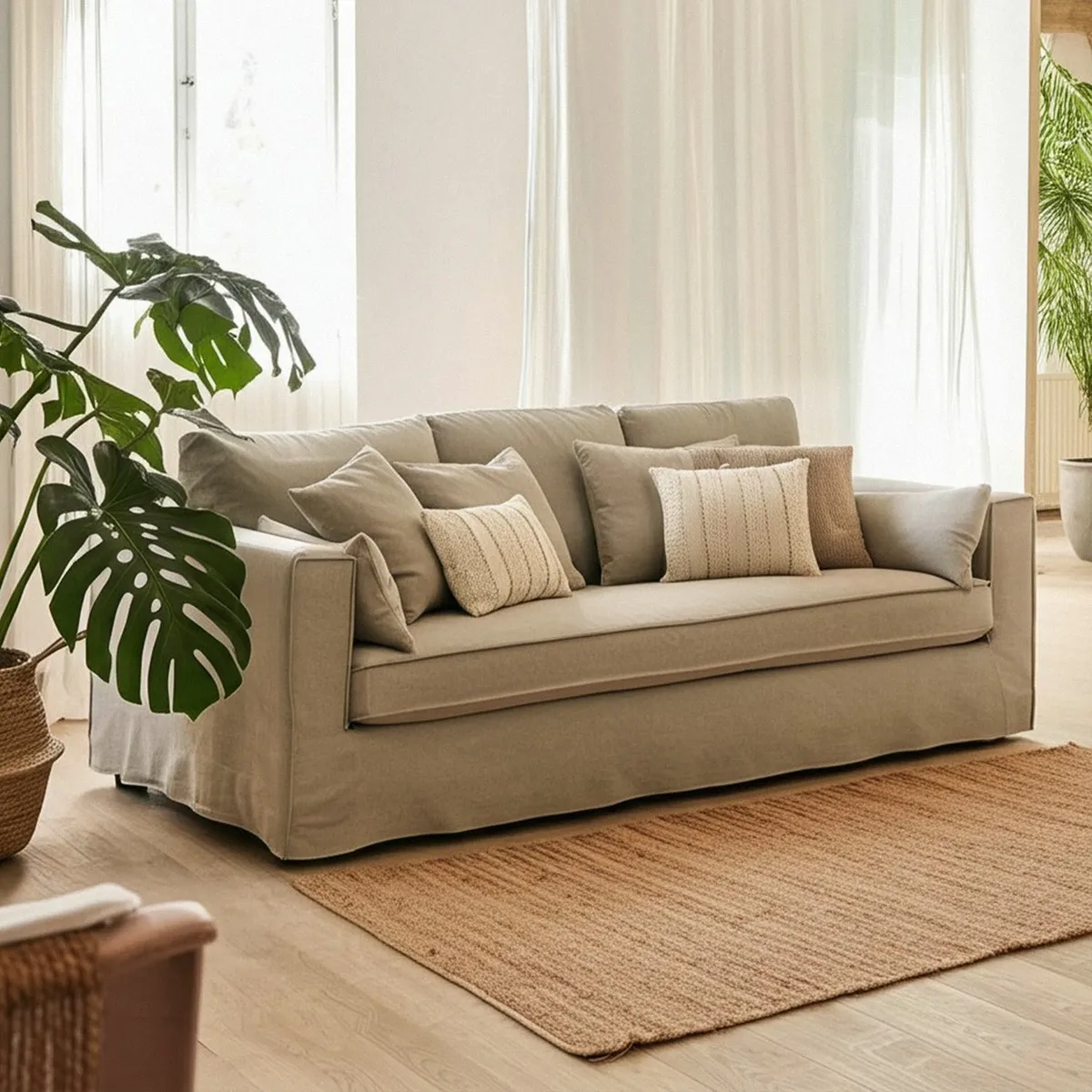 BASEMENT HOME - Sofá Baldomero 3 Cuerpos Tela Basement Home