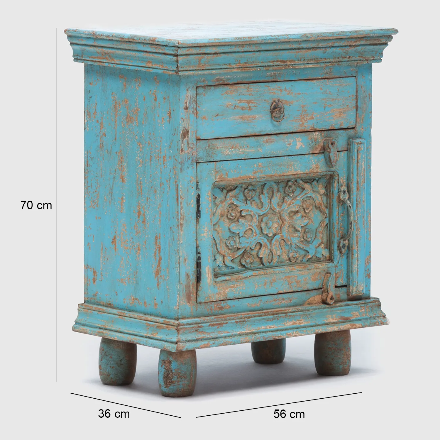 ROBERTA ALLEN Mesa Auxiliar Ravi Rectangular Madera Turquesa