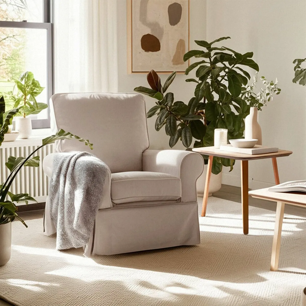 MICA KIDS - Sillón De Lactancia Bertha Reclinable Gris Claro Mica Kids