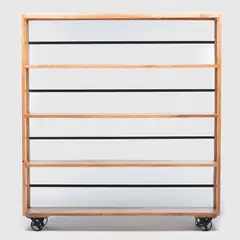 BASEMENT HOME - Estante Clinton Hierro y Madera Natural 4 Repisas