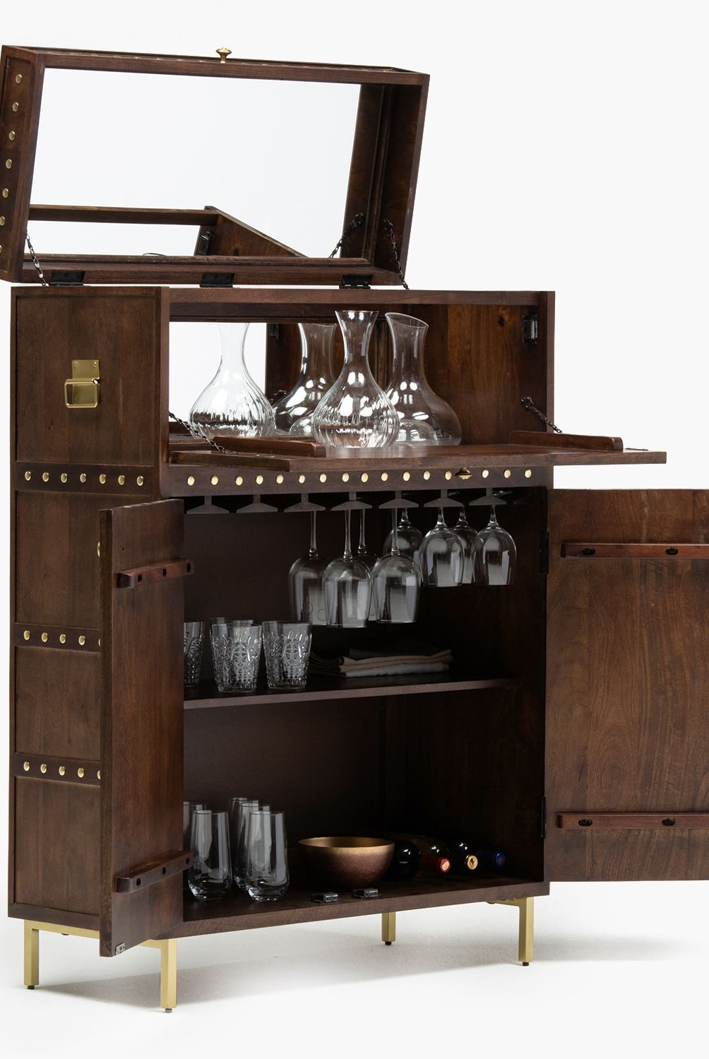BASEMENT HOME - Bar Basement Home Mountbatten De Madera Con Gabinetes Marrón