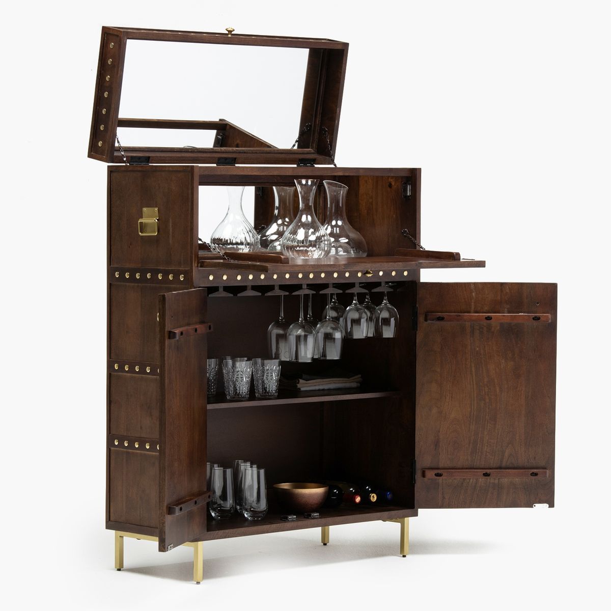 BASEMENT HOME - Bar Basement Home Mountbatten De Madera Con Gabinetes Marrón