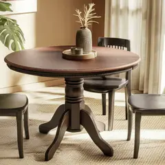 ROBERTA ALLEN - Mesa de Comedor Redonda Miro 4 Puestos Enchapada