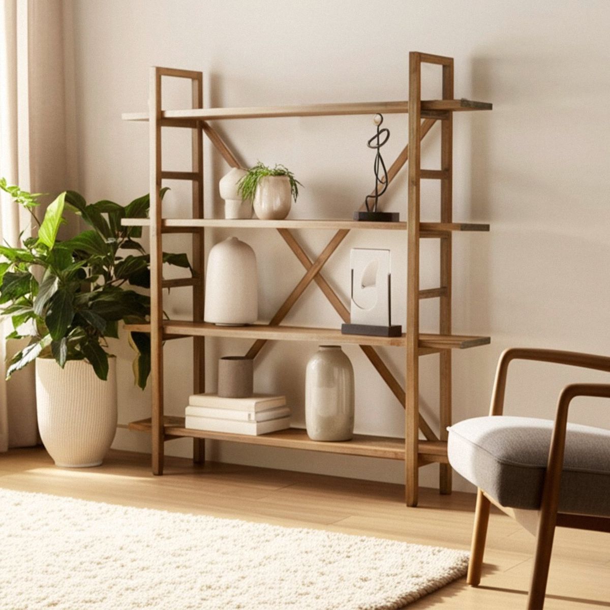 BASEMENT HOME - Estante Bautista de Madera Abeto Reciclada 4 Niveles Basement Home