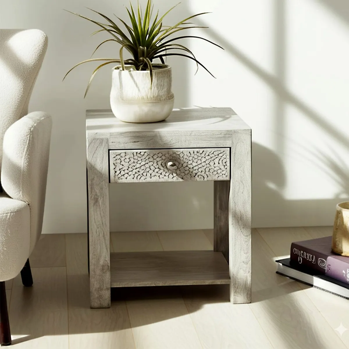 ROBERTA ALLEN - Mesa Lateral Darshan Madera Roberta Allen