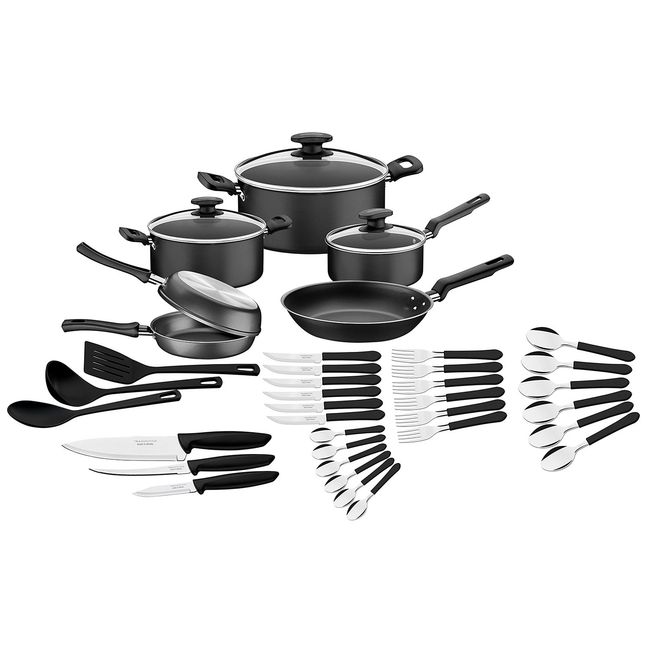 TRAMONTINA - Batería De Cocina Antiadherente 38 Piezas Ollas Y Sartenes Loreto Tramontina