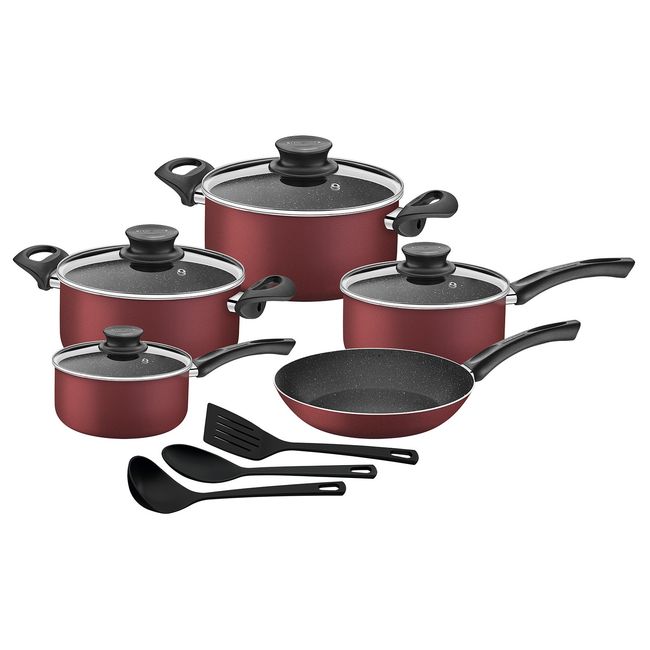 TRAMONTINA - Batería De Cocina Tramontina Antiadherente 12 Piezas Ollas Y Sartenes Paris