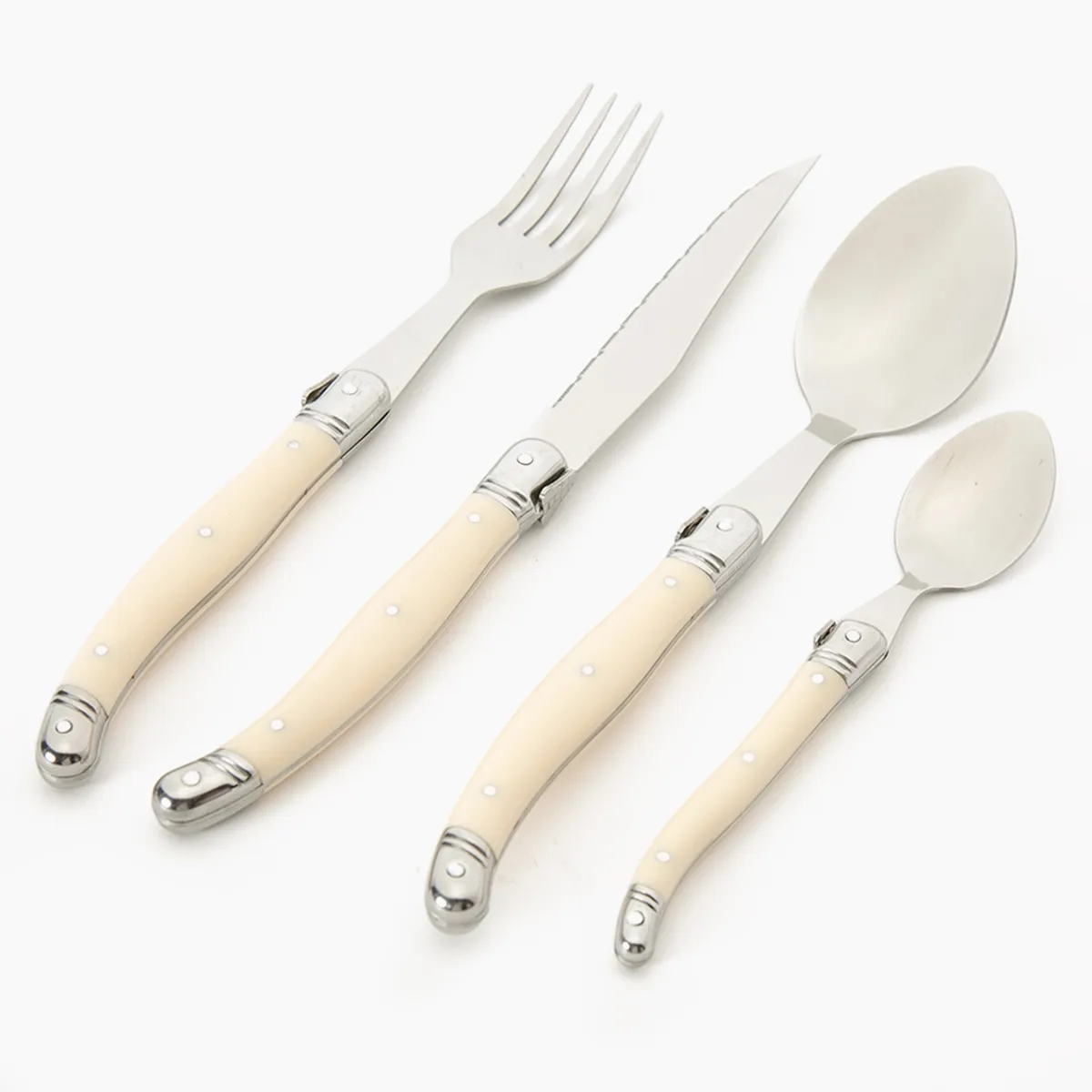 ROBERTA ALLEN - Juego de Cubiertos 24 Piezas Francia Crema Roberta Allen