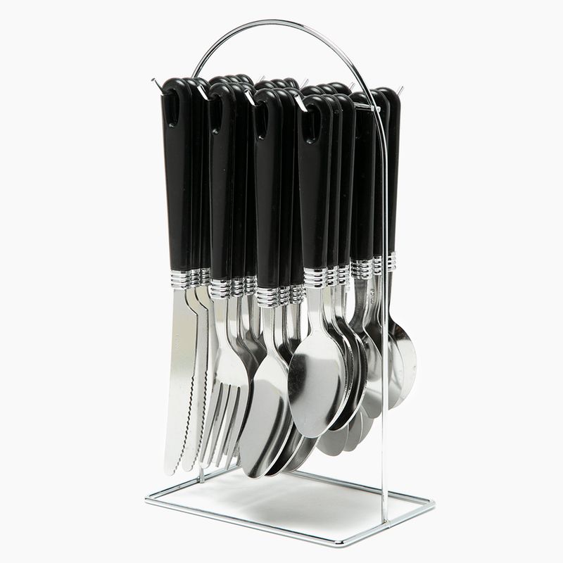 MICA - Set de Cubiertos 24 Piezas con Rack Acero Inoxidable Mica