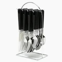 MICA - Set de Cubiertos 24 Piezas con Rack Acero Inoxidable