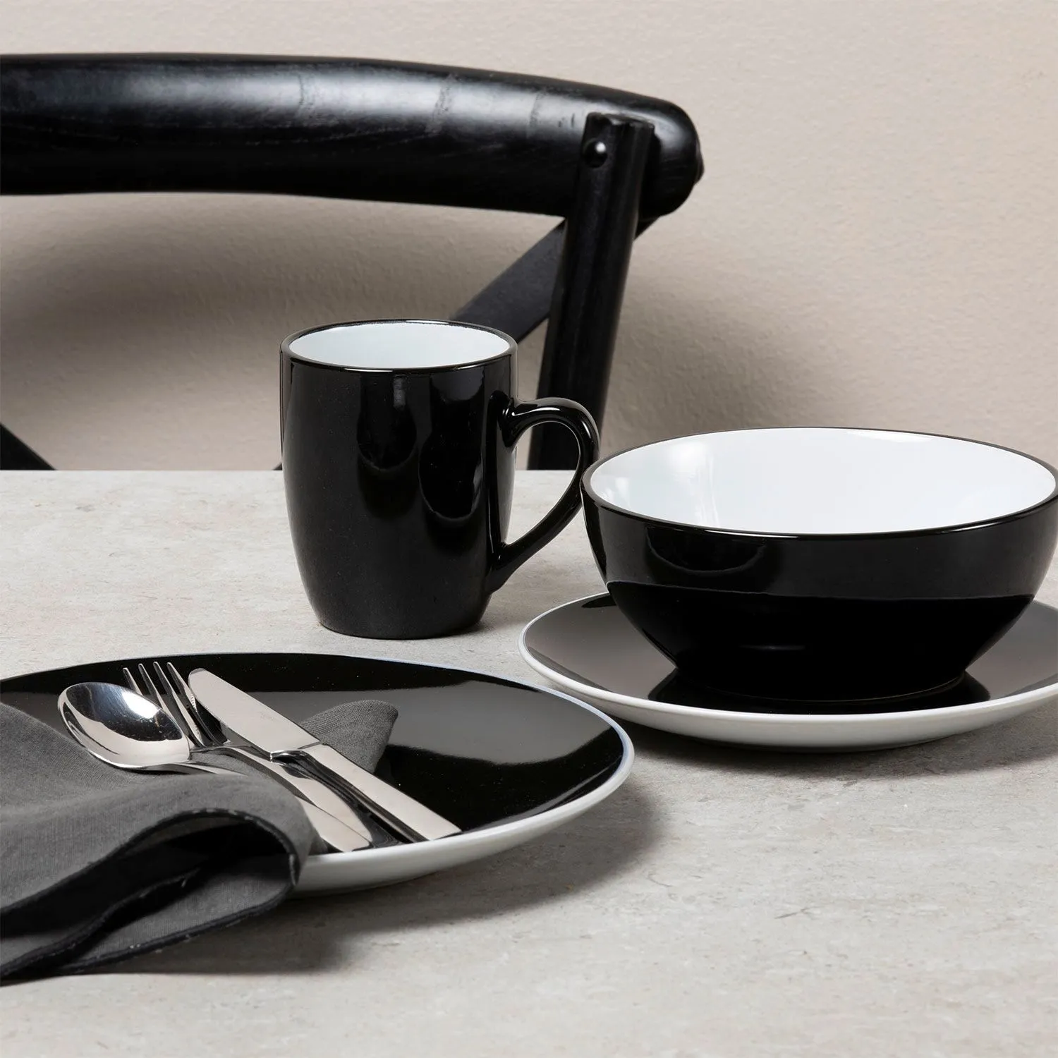 MICA Juego De Loza Two Tones Cerámica 24 Piezas Color Play Mica