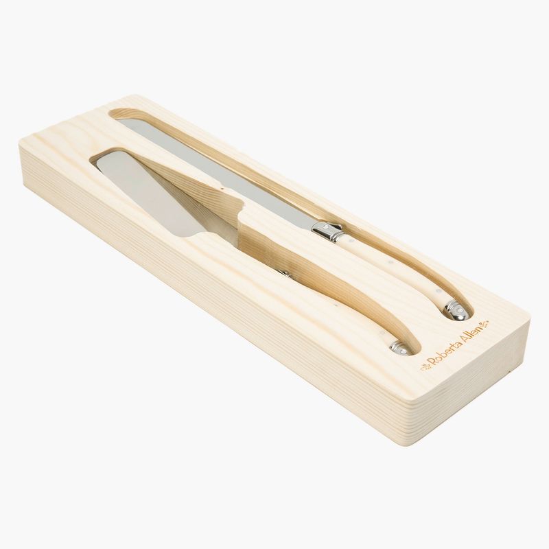 ROBERTA ALLEN - Set Cuchillo y Espátula para Torta Roberta Allen Francia Crema