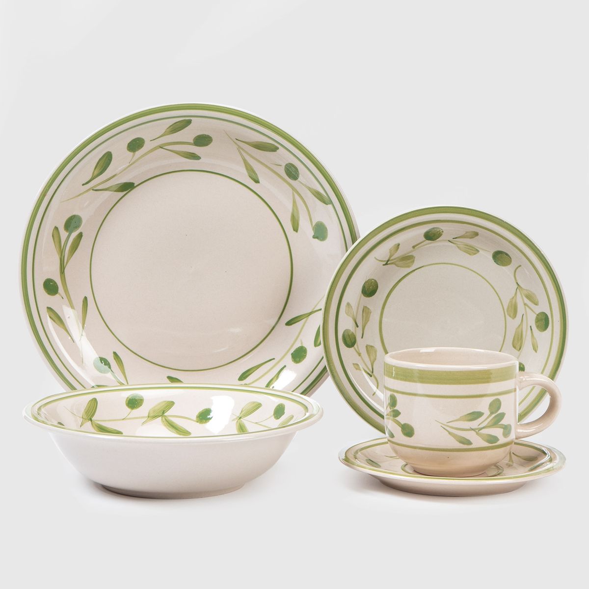 AMBIENTA - Juego De Vajilla 30 Piezas Cerámica Olives Ambienta