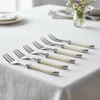 Juego de 6 Tenedores para Torta Francia Crema