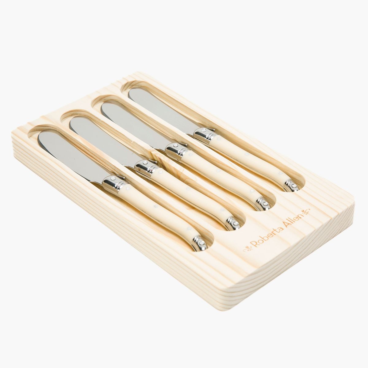 ROBERTA ALLEN - Set de 4 Cuchillos de Mantequilla Francia Crema Roberta Allen