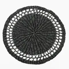 BASEMENT HOME - Individual Redondo 35 Cm Seagrass Negro