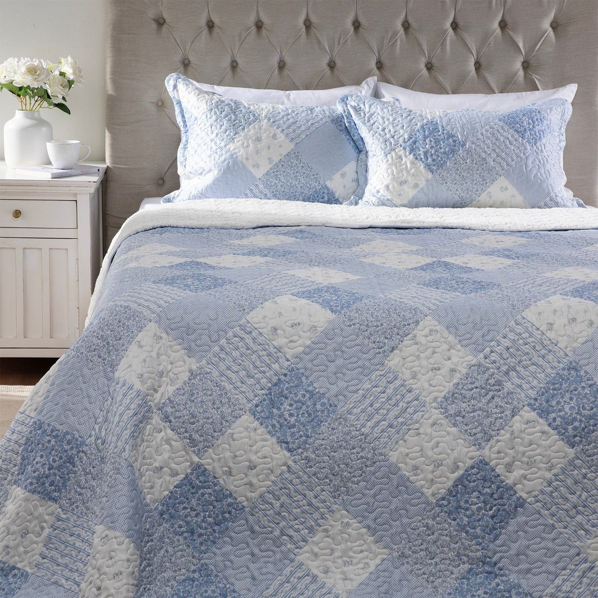 TEXTIL VIÑA - Cubrecama Patch Sherpa Textil Viña