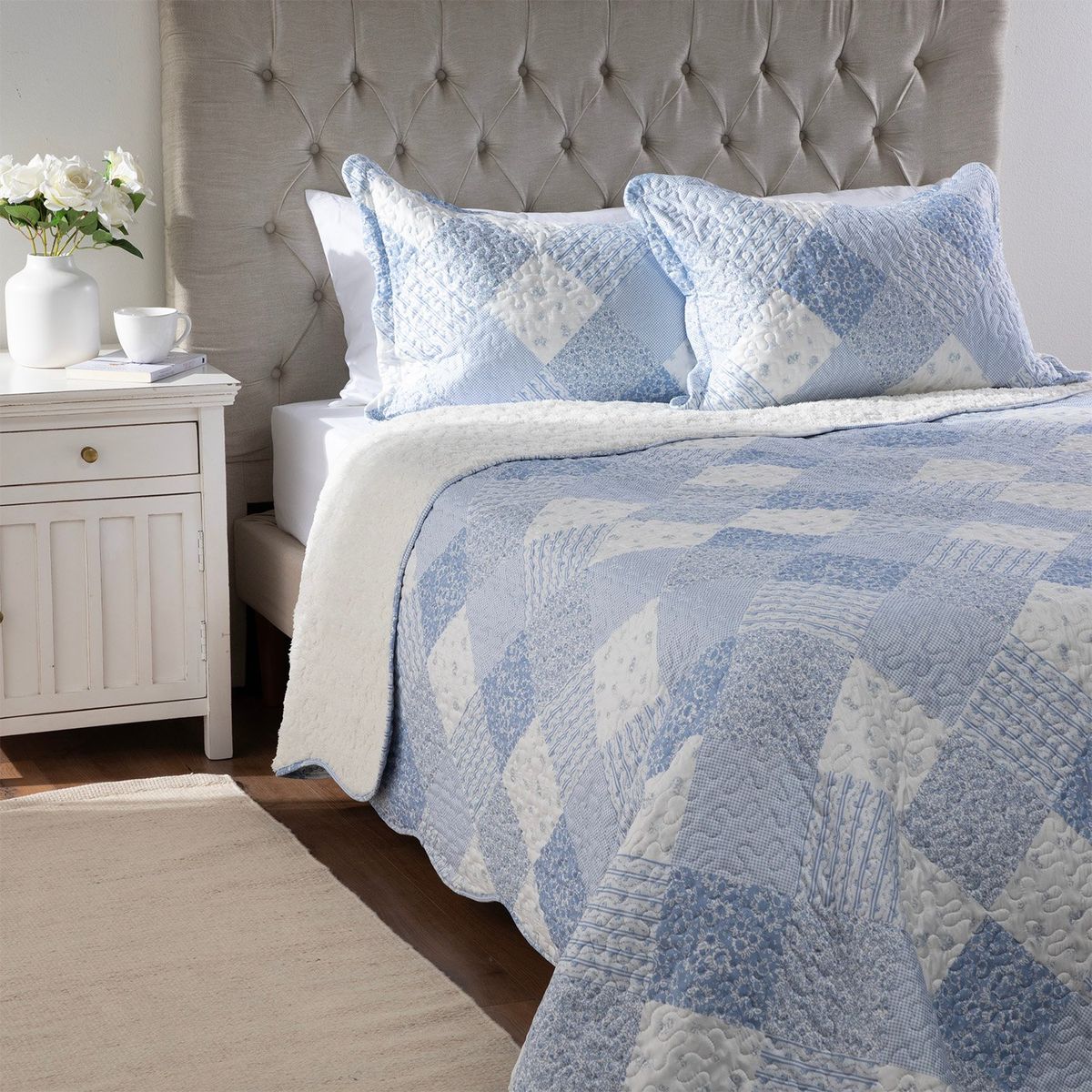 TEXTIL VIÑA - Cubrecama Patch Sherpa Textil Viña