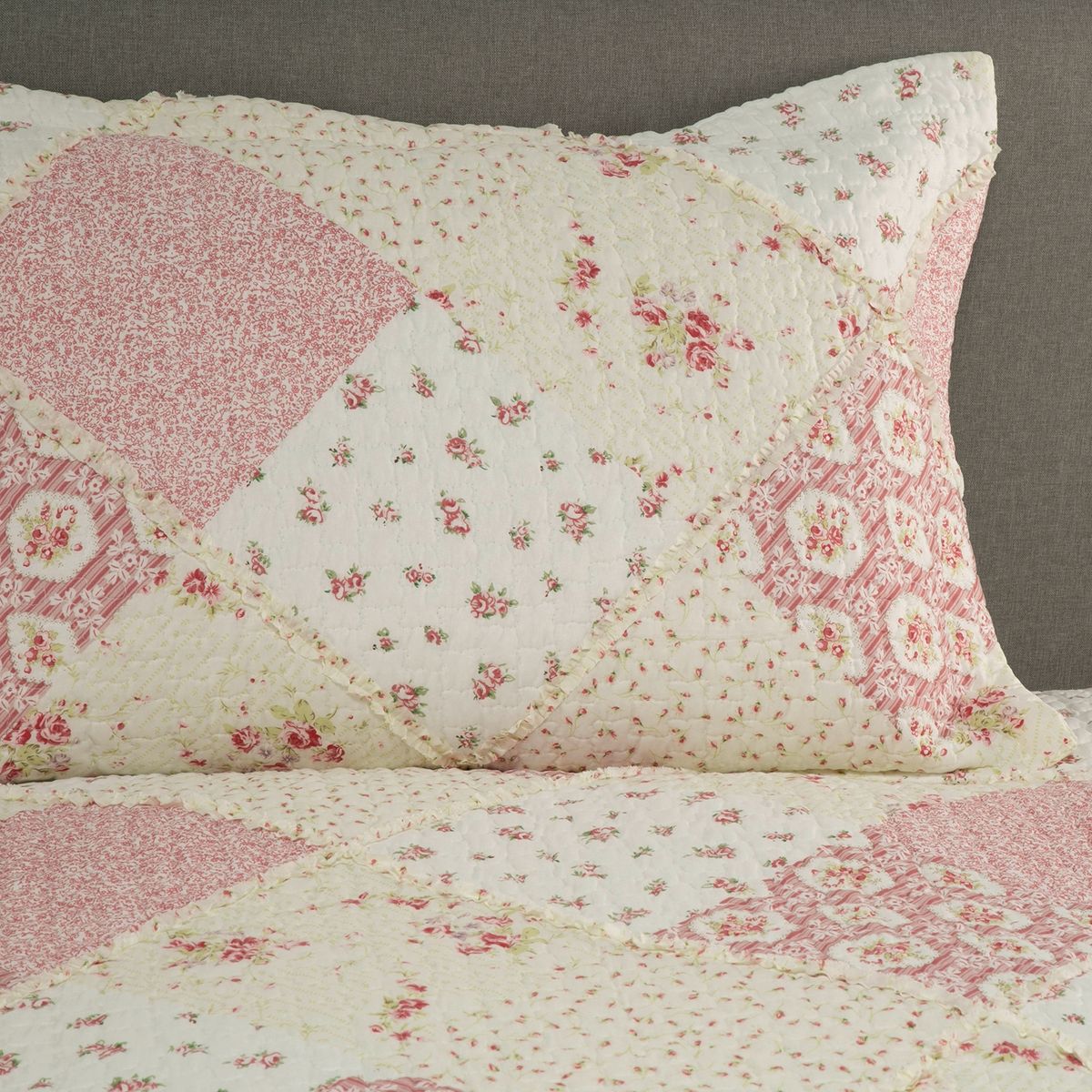 TEXTIL VIÑA - Cubrecama Patch Sherpa Rojo