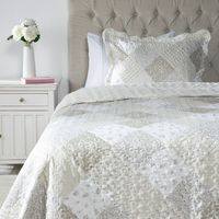 Cubrecama Patch Sherpa Beige