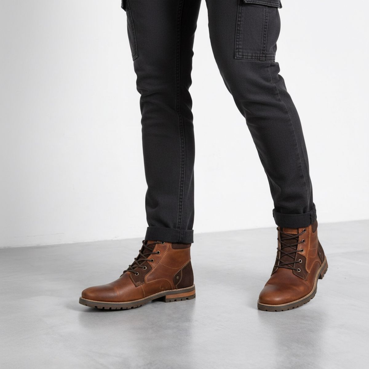 UNIVERSITY CLUB - Botín Hombre Cuero Café University Club