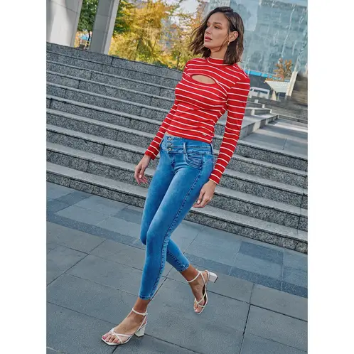 MOSSIMO - Jeans Skinny Push Up Tiro Alto Mujer