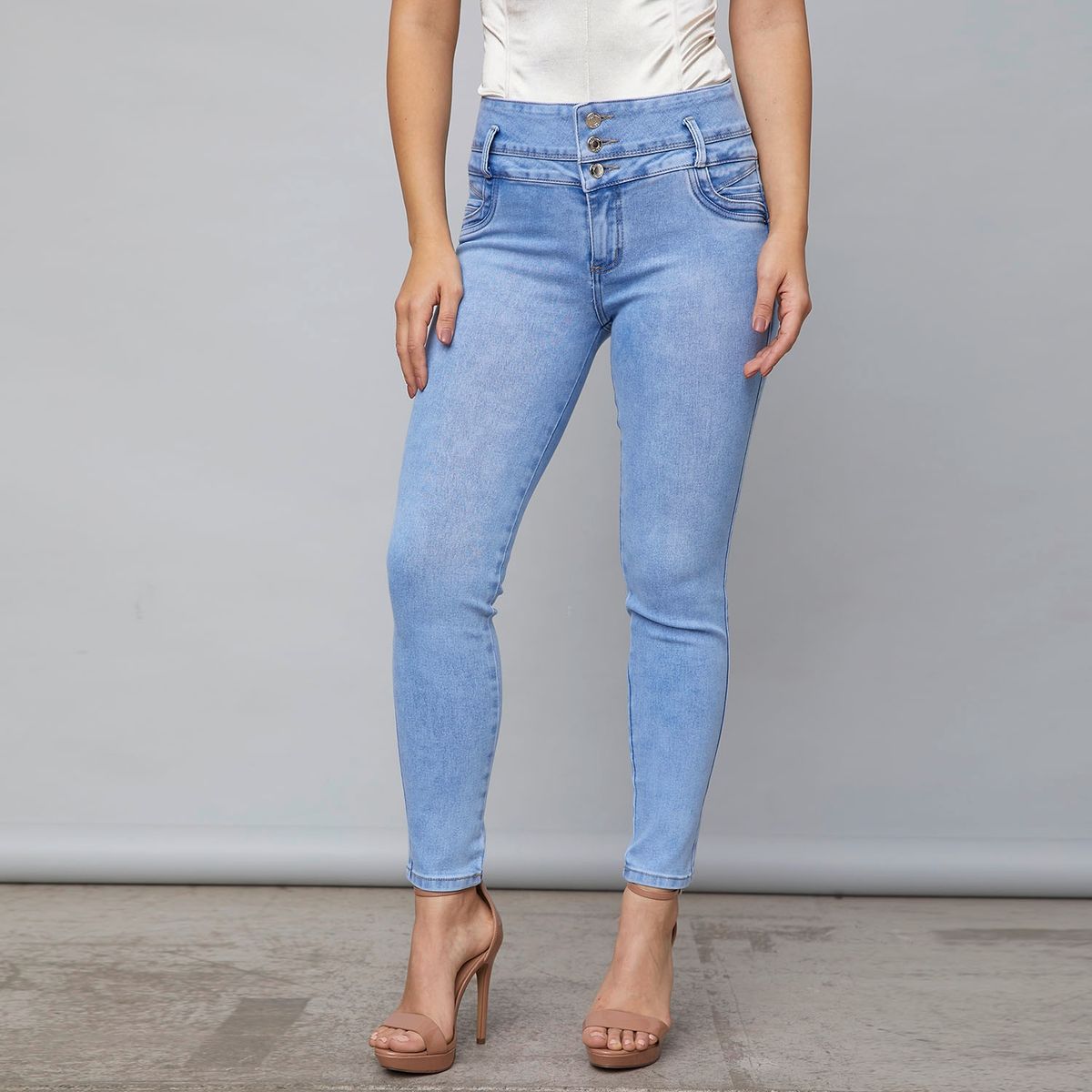 MOSSIMO - Jeans Skinny Push Up Tiro Alto Mujer Mossimo