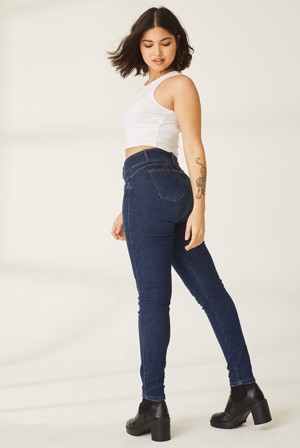 MOSSIMO - Jeans Skinny Push Up Tiro Alto Mujer Mossimo