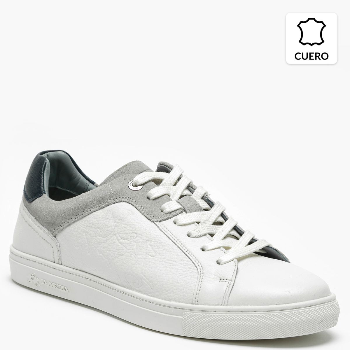 LA MARTINA - Zapatilla Urbana Hombre Cuero Blanco La Martina