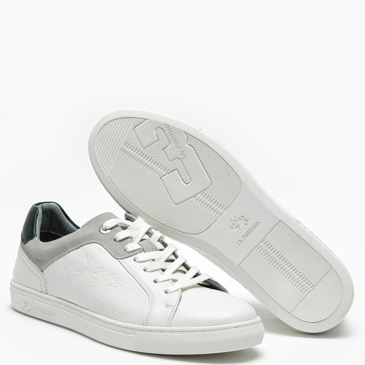 LA MARTINA - Zapatilla Urbana Hombre Cuero Blanco La Martina