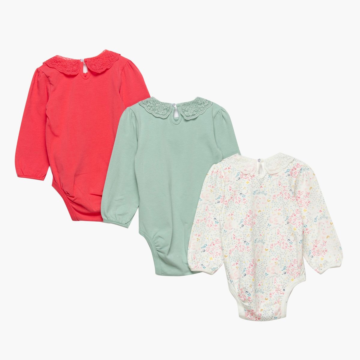 YAMP - Pack 3 bodies algodón bebé niña