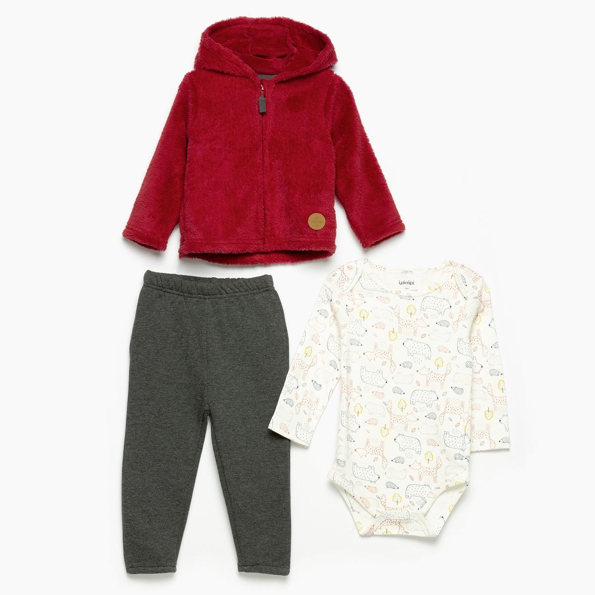 YAMP - Set pantalón, body y polerón bebé niño